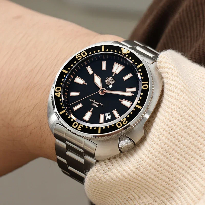 Watchdives Land Tortoisen WD6105 Часы для дайвинга NH35 Автоматические часы AR с сапфировым