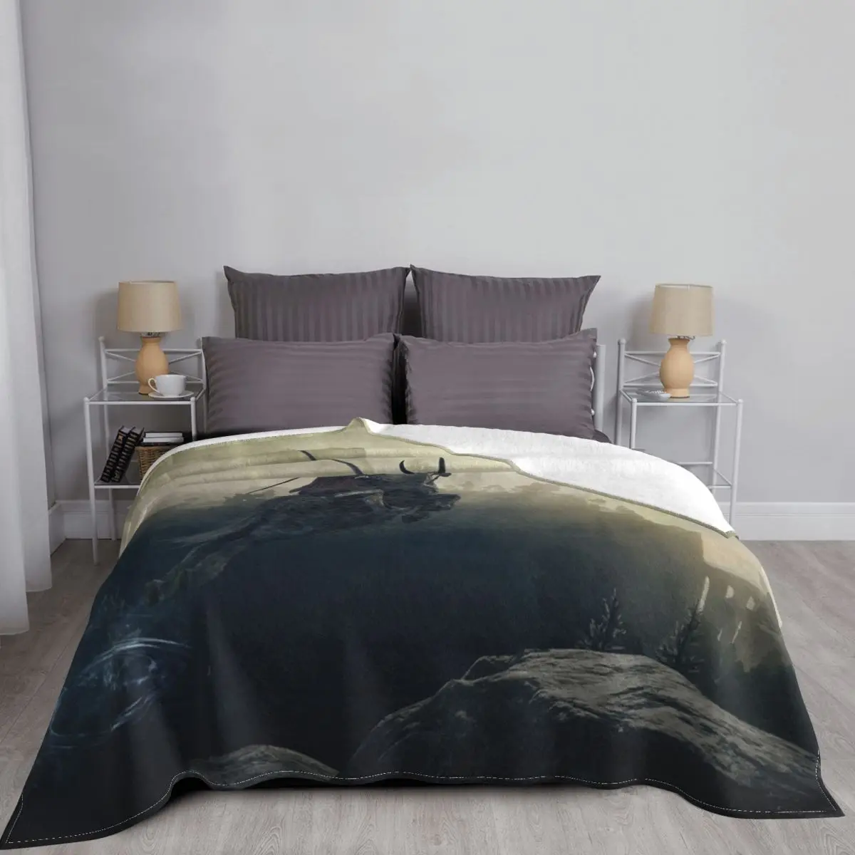 

Elden Ring Elden Rings Knitted Blanket Fleece Undead Knight Dark Souls Games Thin Throw Blanket for Bedding Couch Bedroom Quilt