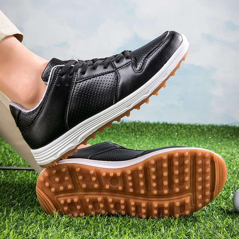Professional Golf Shoes Brand Comfortable Men and Women Gray Black Grass Anti-skid Golf Training Shoes Size 36-46