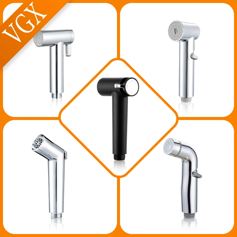 

VGX Bidet Faucets Handheld Bidet Sprayer Set For Toilet Crane Hand Sprayer Bathroom Shattaf Sprayer Hygienic Shower ABS White