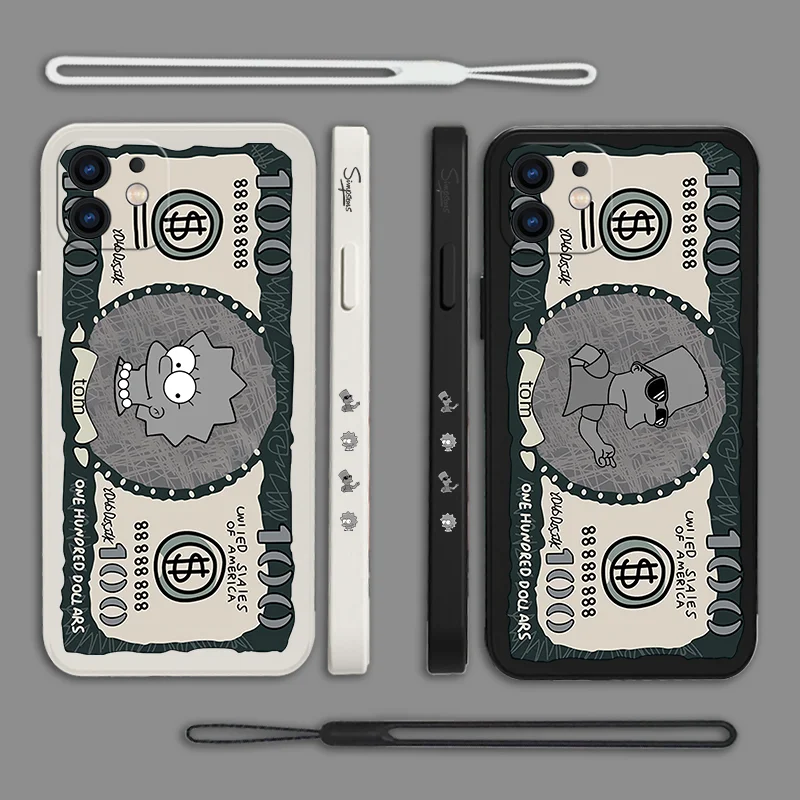 

The Simpsons Phone Case For Samsung Galaxy S23 S22 S21 S20 Ultra Plus FE S10 4G S9 S10E Note 20 10 9 Plus With Lanyard Cover