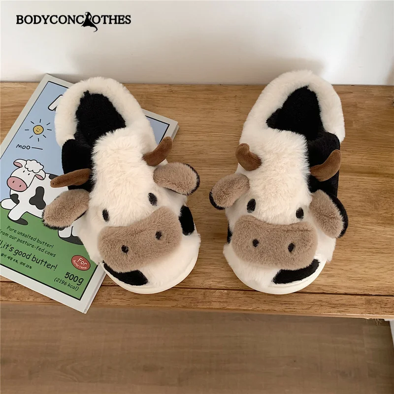 Cute Animal  Funny Slipper for Women Girls Fashion Kawaii Fluffy Winter Warm Slippers Couple Cloud Slippers Slides Sandals Women