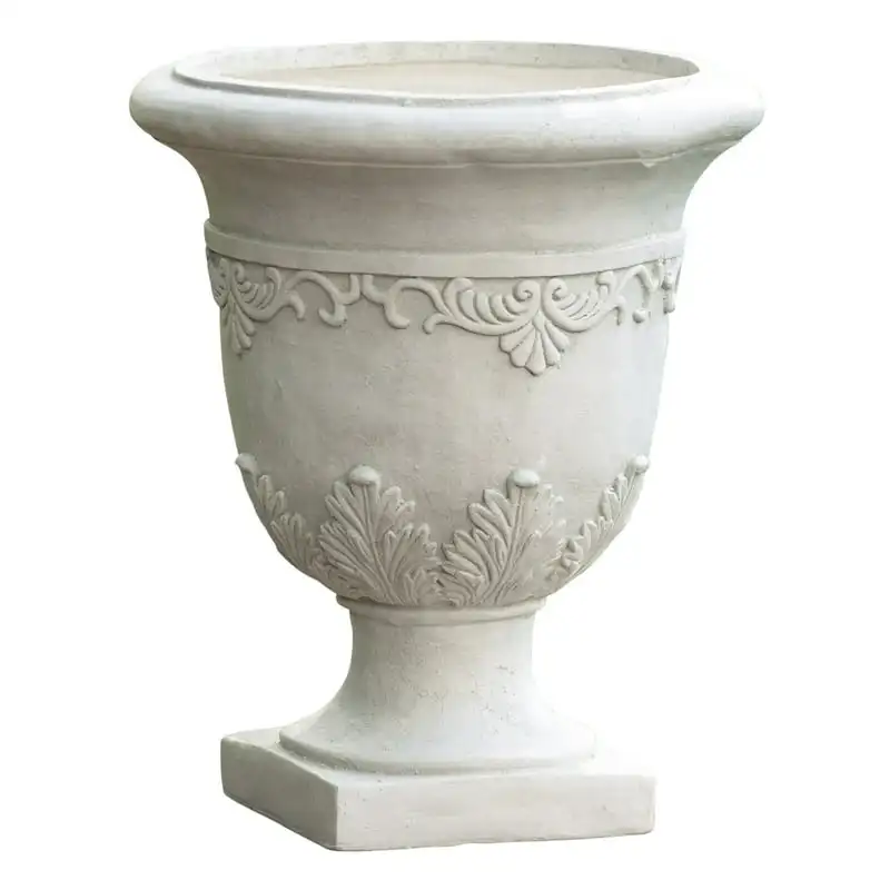 

Moroccan 20-inch Urn Planter, Antique White