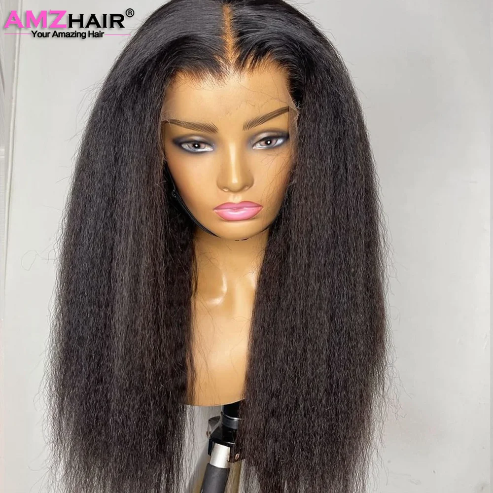 

Парик Yaki женский из натуральных волос, 13 х4, 180% Плотность