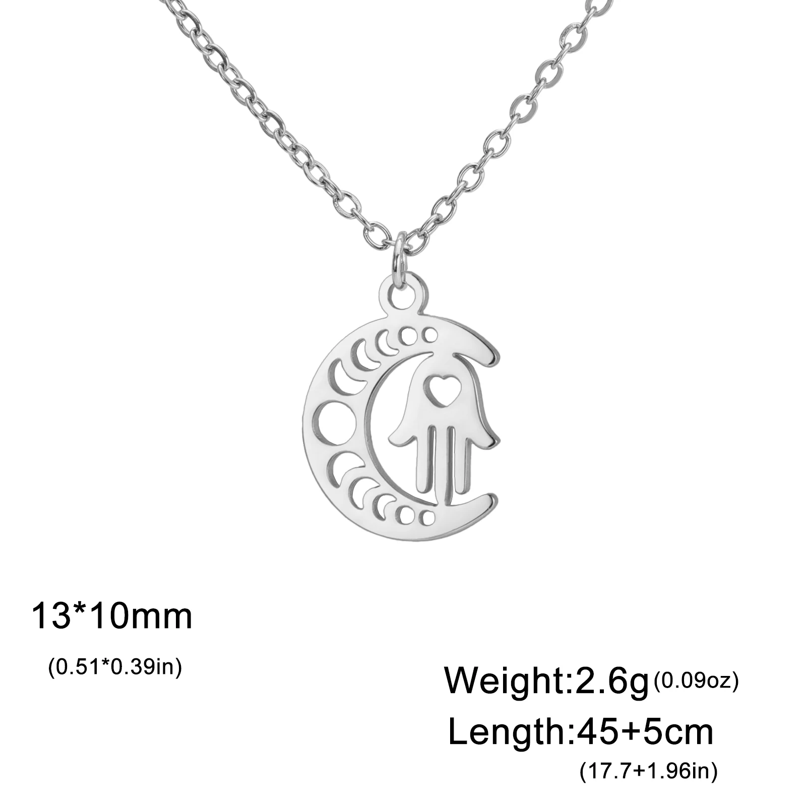 Ожерелье LIKGREAT с арабскими хамсой для женщин и мужчин амулет полумесяцем луной