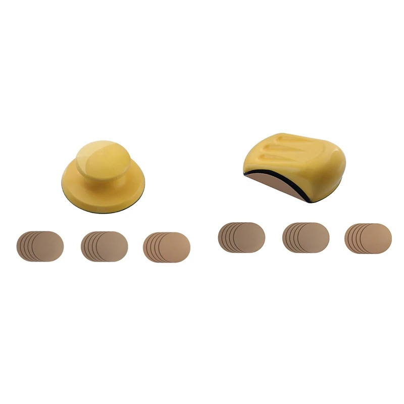 

Sanding Disc Holder Sandpaper Backing Polishing Pad Hand Grinding Block With Sandpaper 80/120/240 Grit