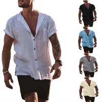 wen shirt button up short sleeve white color shirt for men casual handsome men clothing tops streetwear