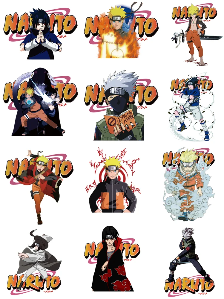 12 моделей аниме нашивки Наруто для одежды маленький размер одежда наклейки
