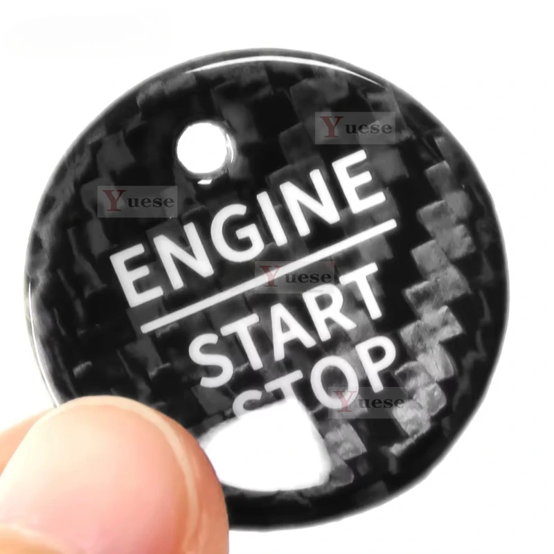 

Для Ford F150 Explorer Mondeo Focus Edge Everest аксессуары для интерьера, кнопка запуска и остановки двигателя, крышка переключателя, отделка из углеродного волокна