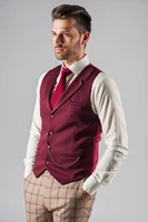 mens vest suit collar formal classic versatile steampunk elegant sleeveless jacket colete