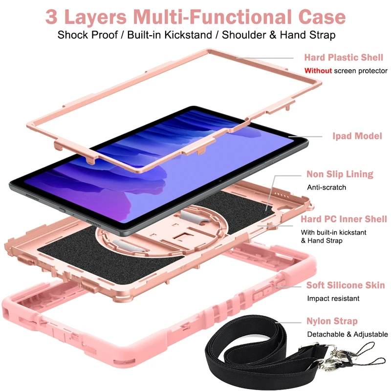 Для Samsung Tab A7 T500/T505 10 4-дюймовый защитный чехол с 360° ° Защитная крышка вращающегося