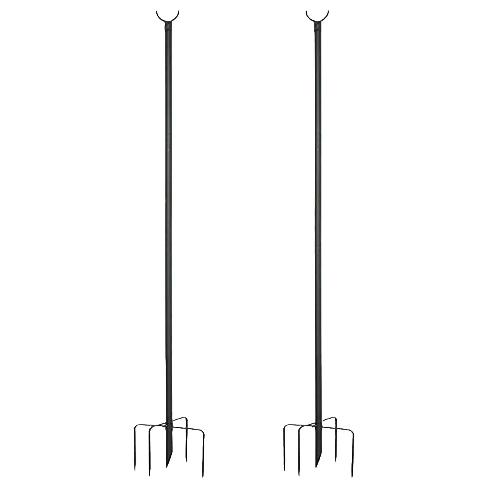 

2x Outside String Light Poles Lawn with Hooks Festival Patio Light Poles