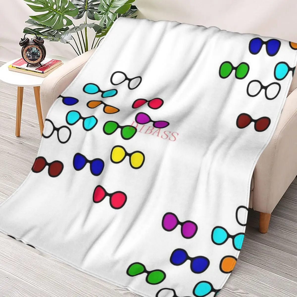 

Multi-colored Glasses 3D Printed Flannel Throw Blanket