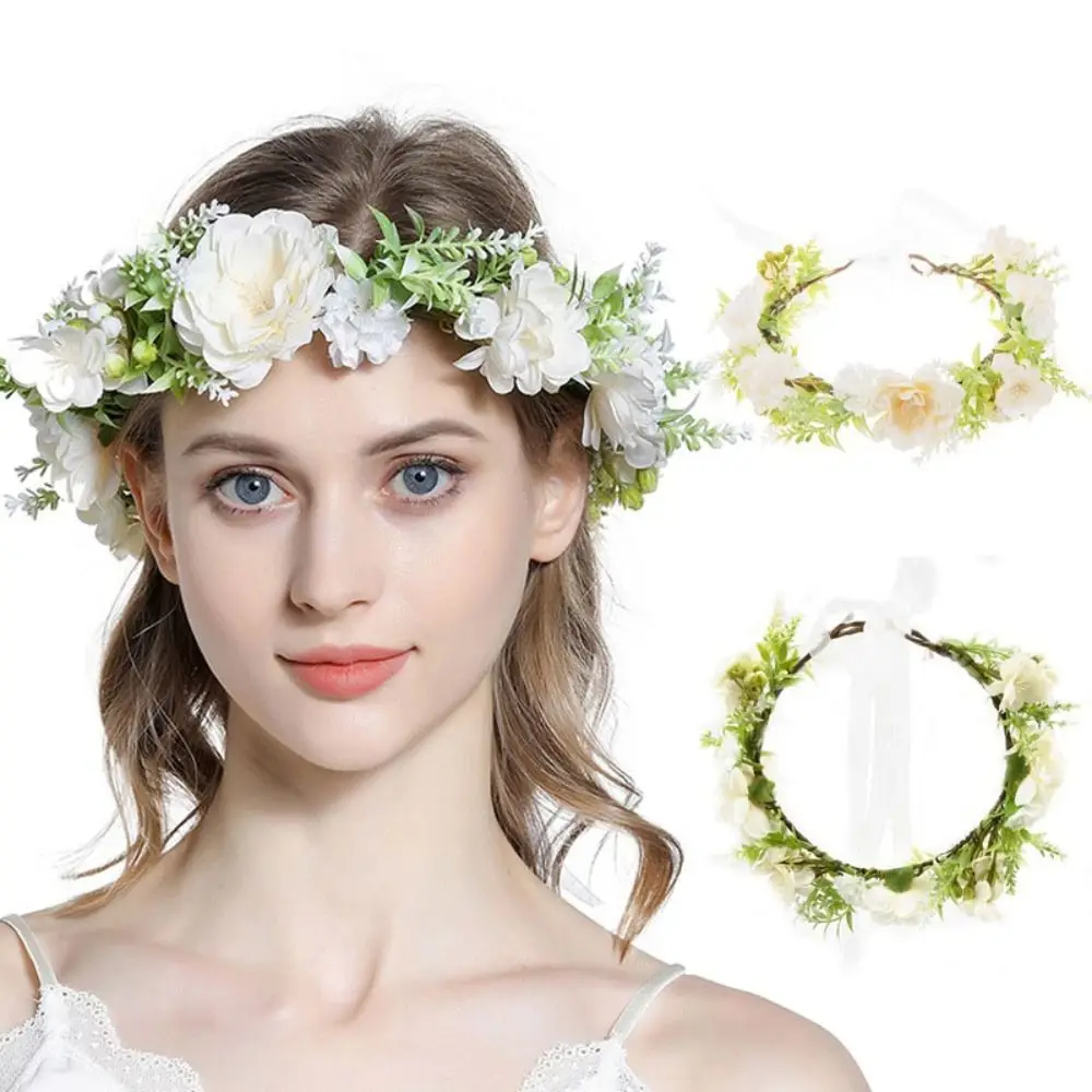 

Spring Sweet Princess Handmade Headpiece Flower Headband Floral Crown Wedding Garland Bohemia Wreath