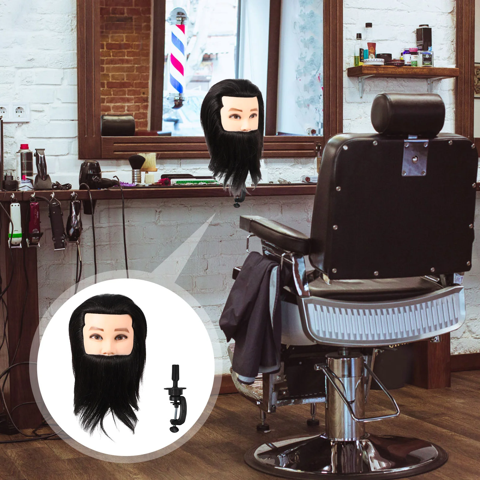 

Head Hair Tool Manikin Practicing Hairdressing Practice Mannequin Training Daily Cosplay Resistant Fiber Synthetic Party