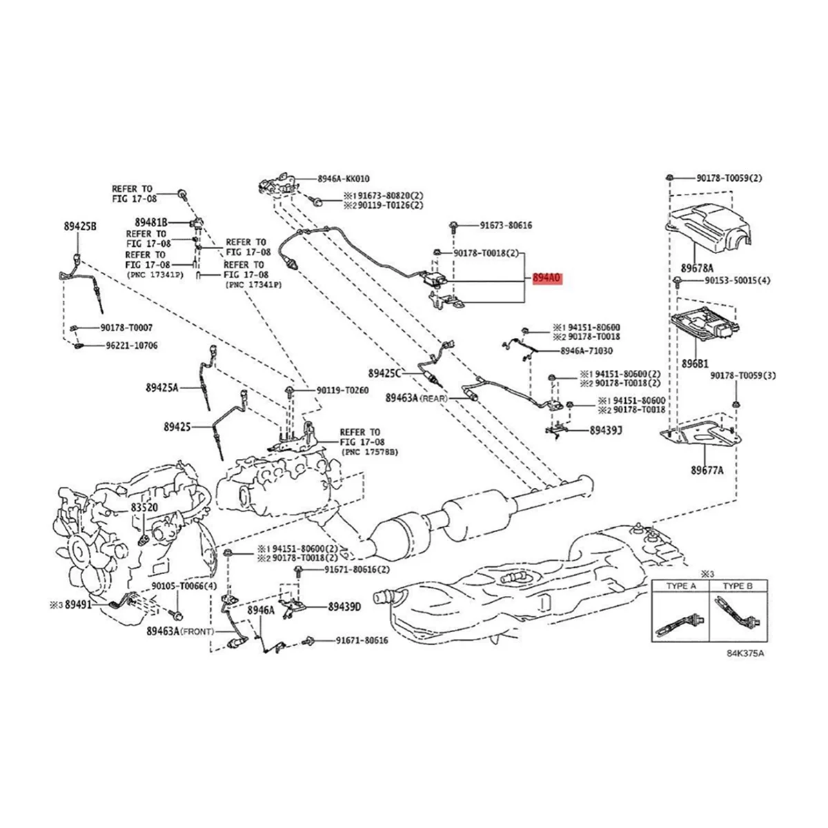 Датчик частиц автомобиля PM 894A0-71010 0281007881 Для Toyota Hilux 2015-2020 дизельный датчик