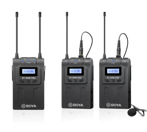 

Top Quality Recording BOYA BY-WM8 PRO-K2 UHF Dual-Channel Wireless Microphone