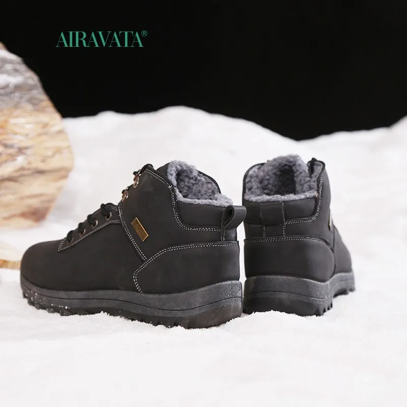 2022 Winter Warm Men Boots Genuine Leather Fur Plus Men Snow Boots Handmade Waterproof Working Ankle Boots High Top Men Shoes