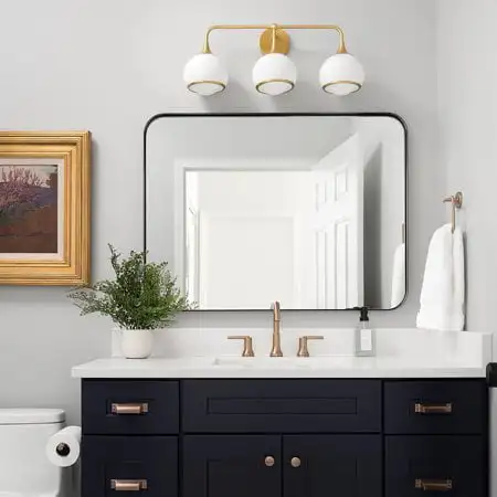 

X 28-дюймовое настенное зеркало, закругленное Угловое подвесное зеркало для туалетного столика