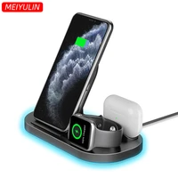 15w qi wireless fast charging station 3 in 1 charger foldable stand led indicator for apple iphone airpods iwatch samsung xiaomi