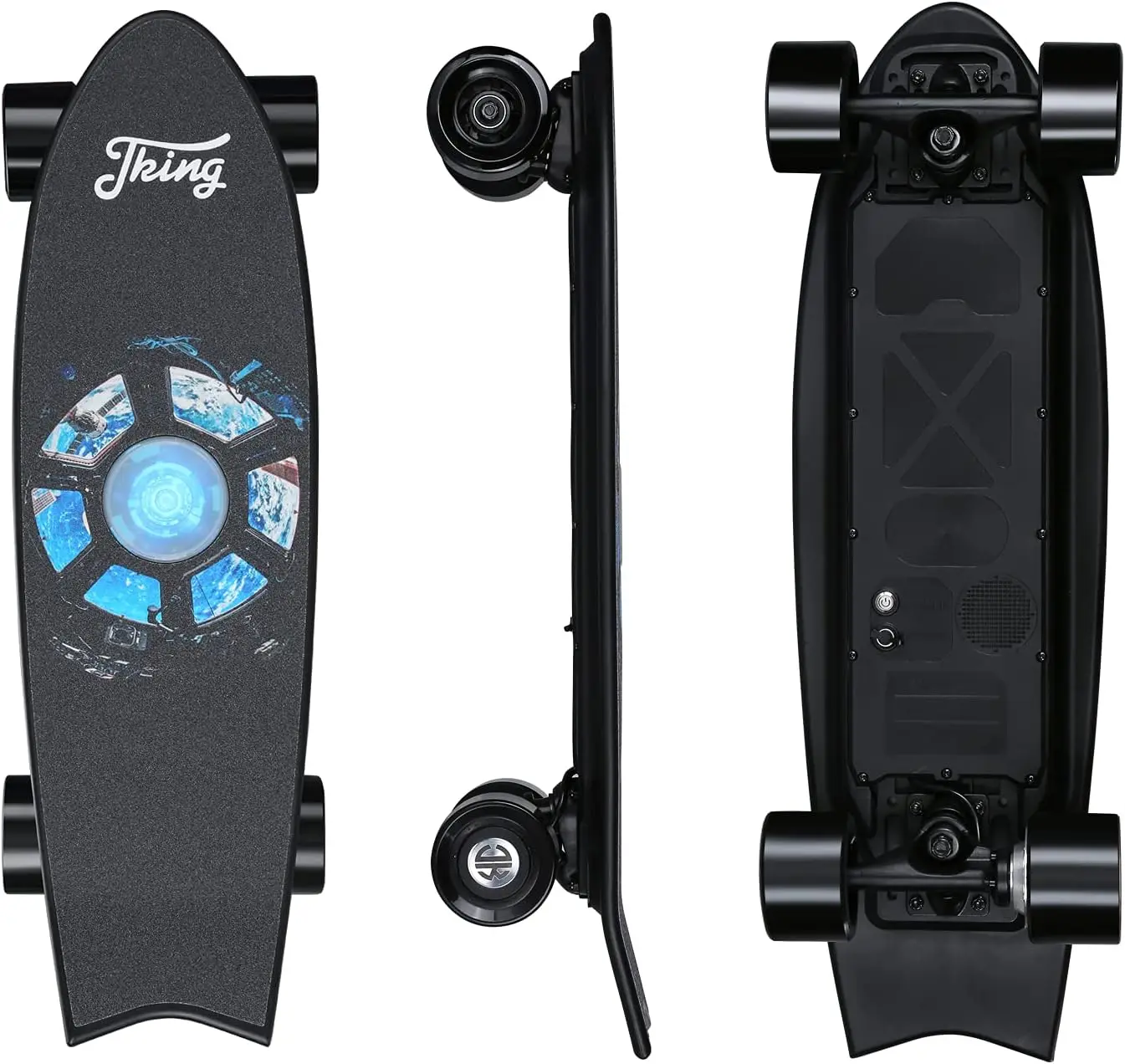 

Longboard with Remote Control Skateboard,450W Hub-Motor,18.6 MPH Top Speed,7.6 Miles Range,3 Speeds Adjustment,12 Months Warran