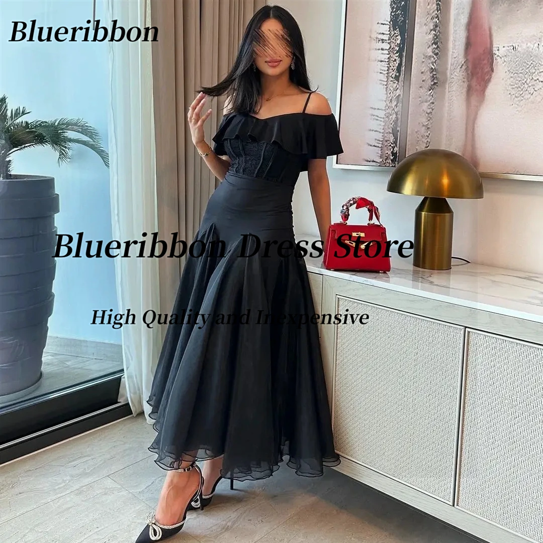 Черные платья Blueribbon для особых банкетов платье на бретелях-спагетти с открытыми