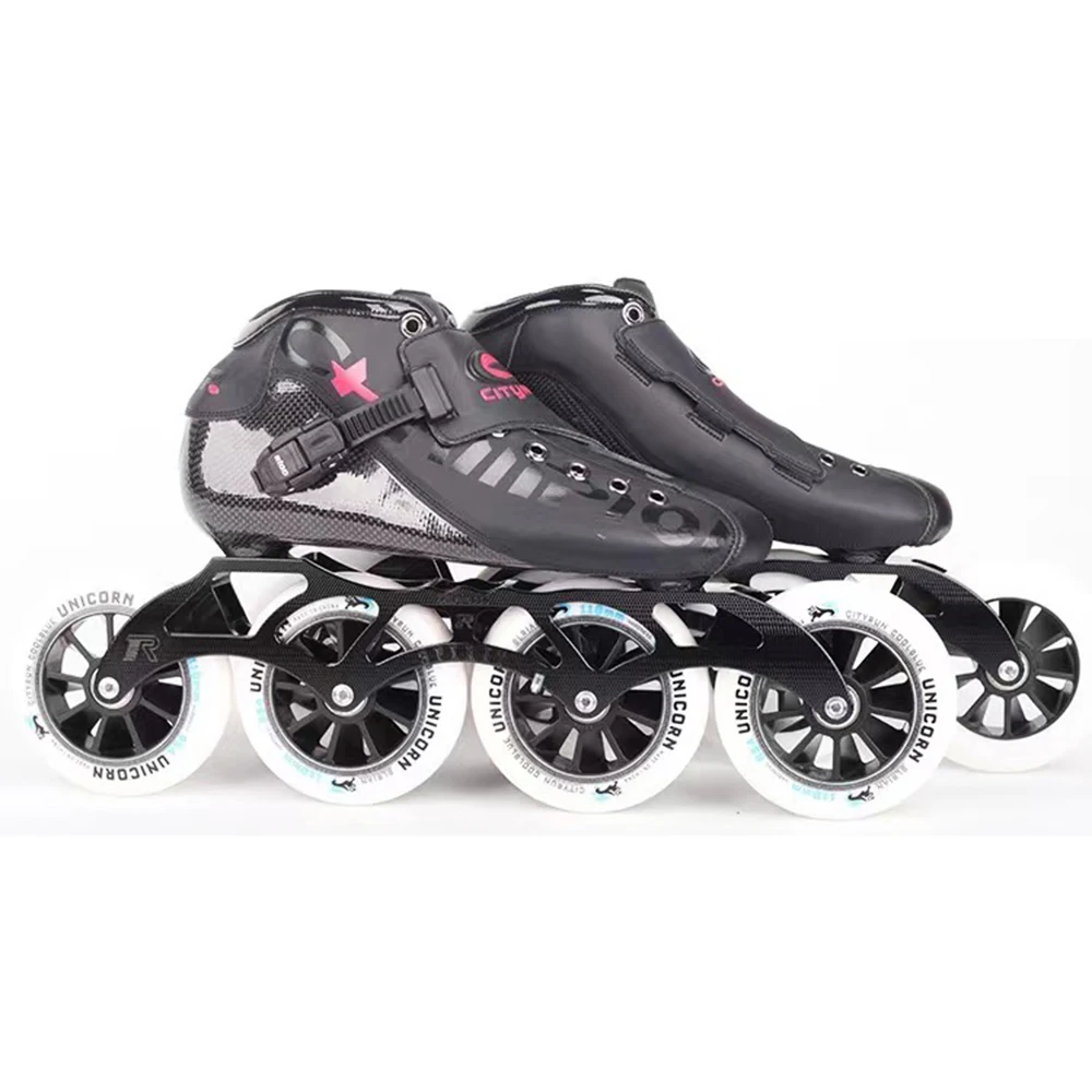 CITYRUN Champion Skate Inline Speed Skates Carbon Fiber Boot Professional Shoes Complete Skates Rolle Patines Black Red Blue CT images - 6