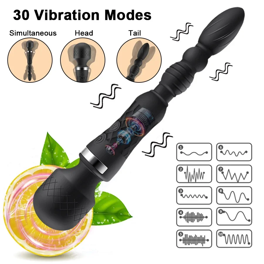 

Powerful AV Wand Vibrator for Women Clitoris Stimulation 2 In 1 Anal Plug Prostate Massager G-Spot Vibrators Sex Toys for Women