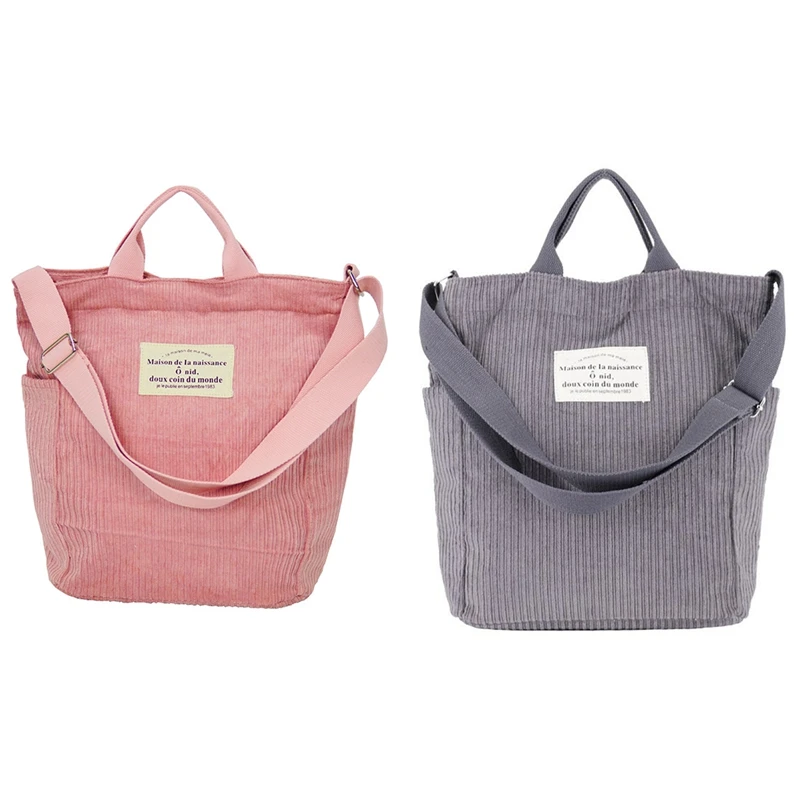 

Corduroy Shoulder Bag Ladies Large-Capacity Fabric Handbag Ladies Messenger Bag Ladies Simple Canvas Bag