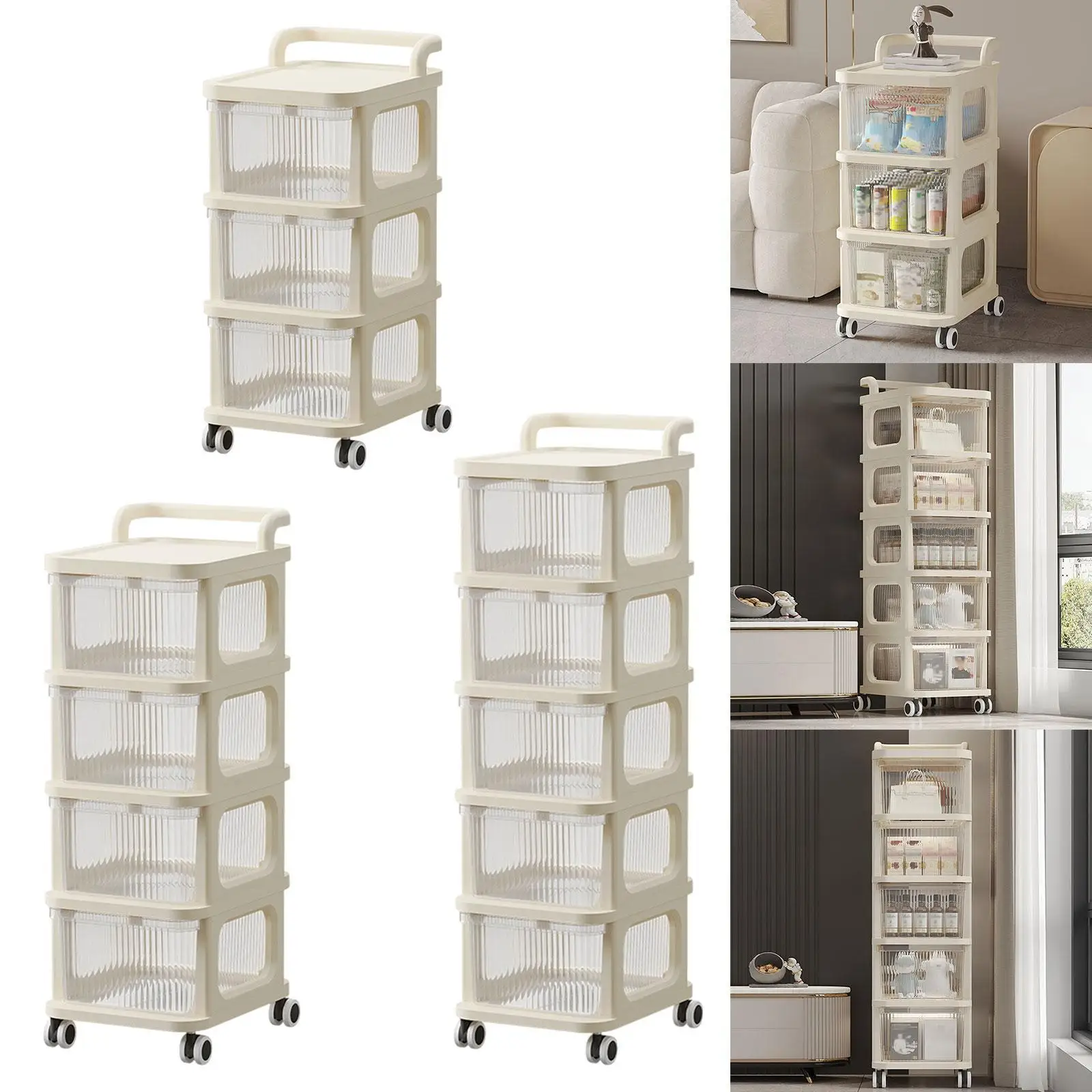 Wózek na kółkach z wózkiem do przechowywania Uchwyt kosmetyki Wielofunkcyjny mobilny wózek szufladą książki pralni w akademiku
