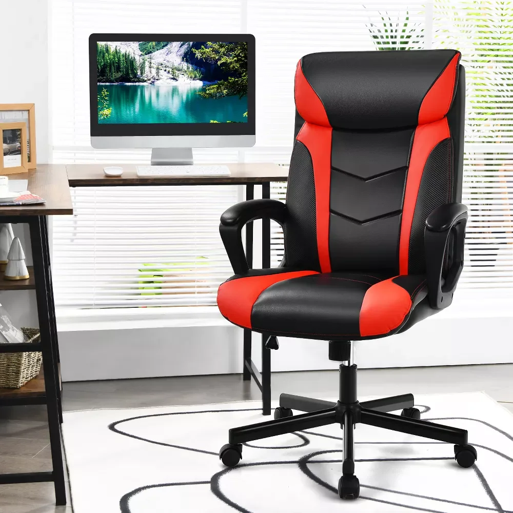 

Office Chair Ergonomic Desks Chair Swivel Computer Chair w/Armrests Red
