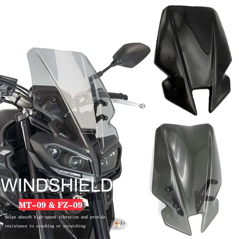 

MTKRACING For YAMAHA MT09 MT-09 FZ-09 FZ09 2017 2018 2019 2020 Motorcycle Sport Touring Windshield WindScreen Wind Deflecto