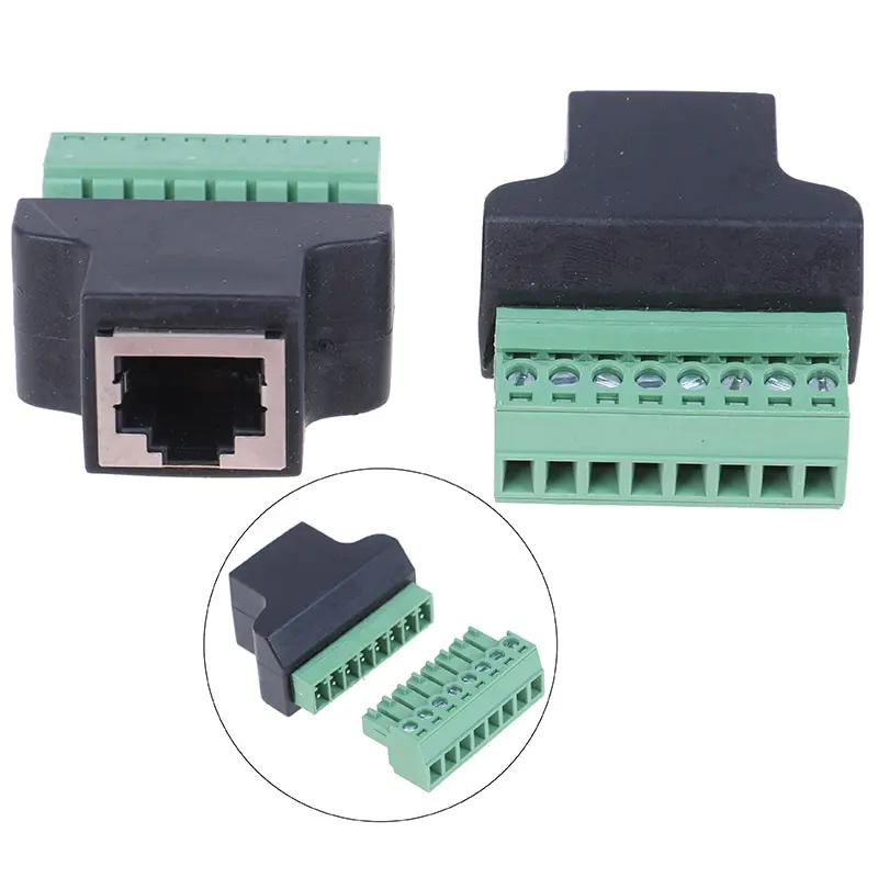 

1PC RJ45 To Screw Terminal Converter Adapter rj45 female to 8 pin connector for CCTV DVR