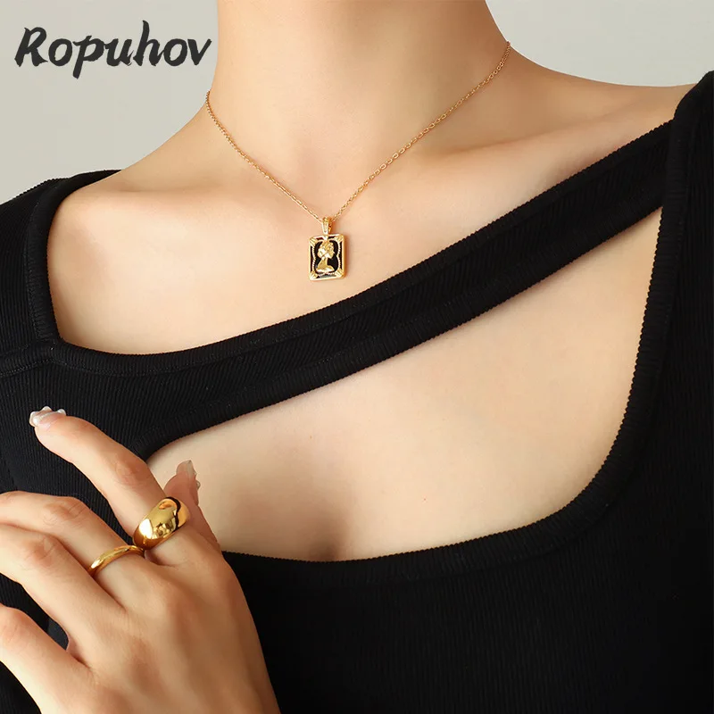 

Ropuhov 2022 Woman New European And American King Like Pendant Necklace Gold Metal Design Raw Girlfriends Jewelry
