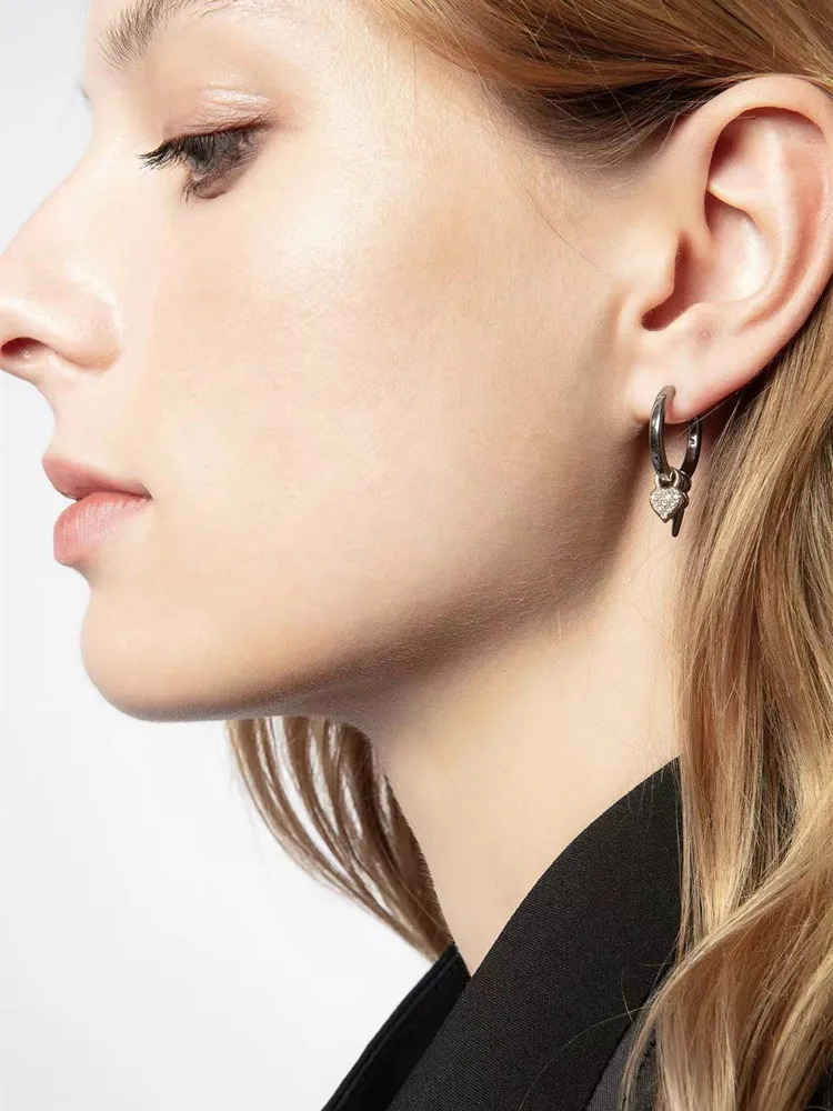 

Новинка 2022, женские серьги в форме сердца в форме Луны, изысканные элегантные женские металлические серьги-гвоздики