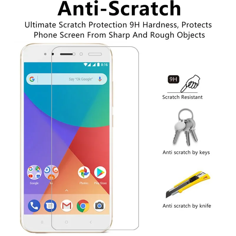 Фото 2 шт. защитных стекол Qta для Xiaomi Mi A1 (чехол-накладка) на Xiaomi Mi A1/A1a/Mia1 №4