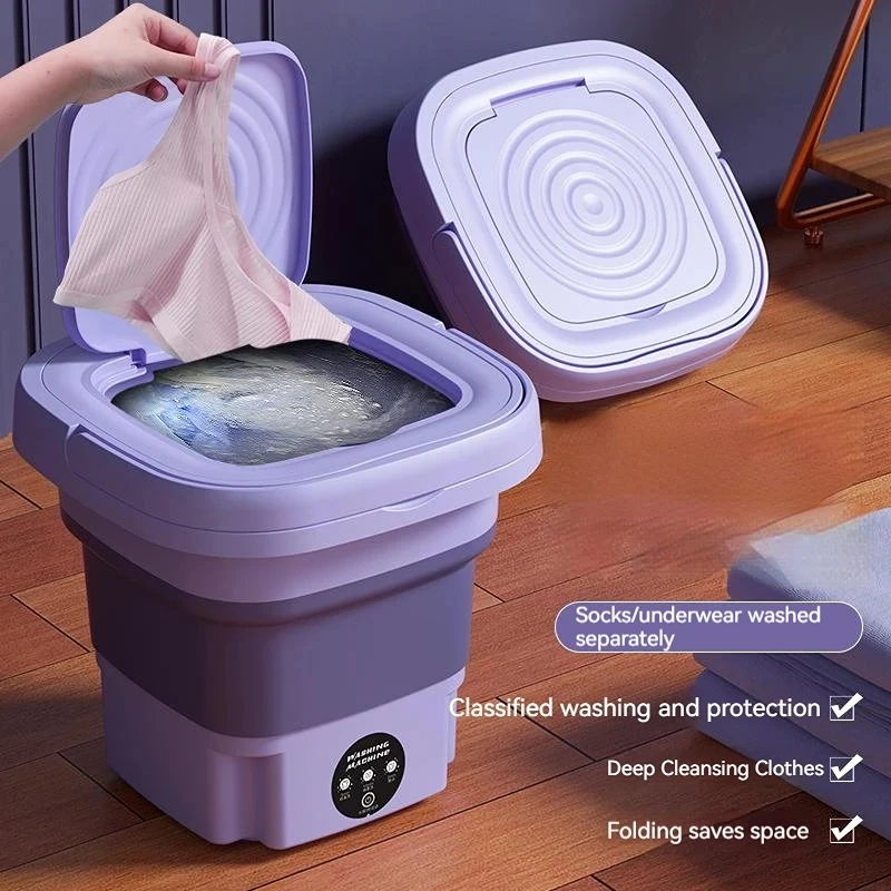 

For Retractable Foldable Washing Laundry Underwear Portable Household 3 Bucket Panties Socks Compact Models Mini Machine
