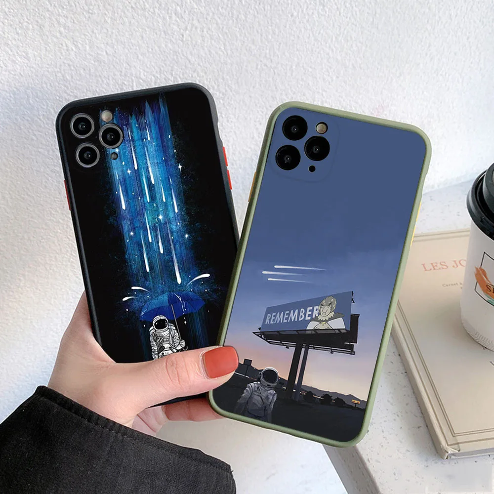 Чехол для телефона iphone 16 15 14 Pro Max 7 8 Plus 11 12 13 Mini XR XSMax 16Pro Meteor Moon Universe Кит Матовый