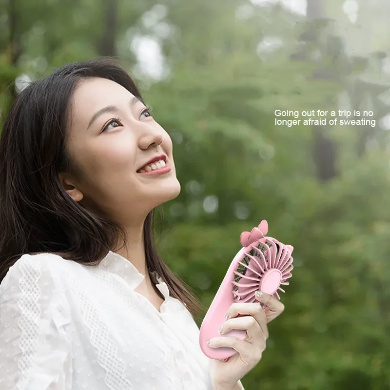 Мультяшный мини-карманный USB-вентилятор с зарядкой портативный небольшой