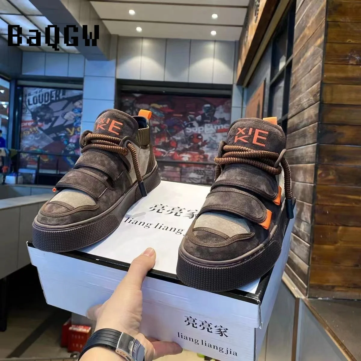 Кроссовки мужские высокие дизайнерская повседневная обувь модные кеды с цветным