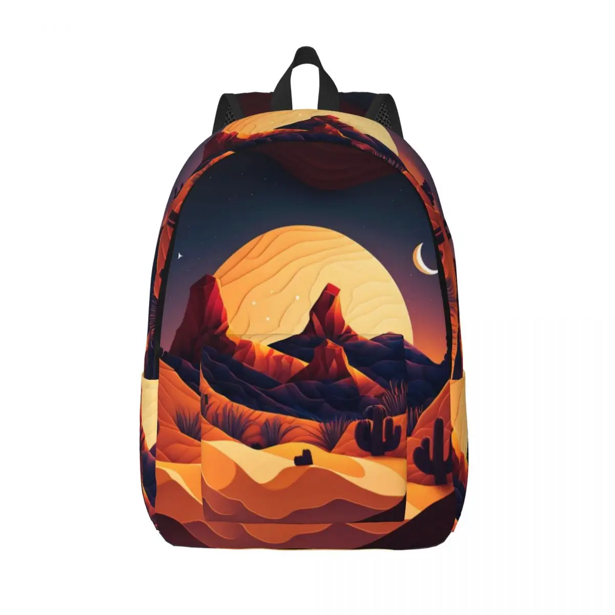

Натуральный пустынный рюкзак с принтом Луны, дорожные рюкзаки, элегантные школьные ранцы для подростков, красочные прочные рюкзаки