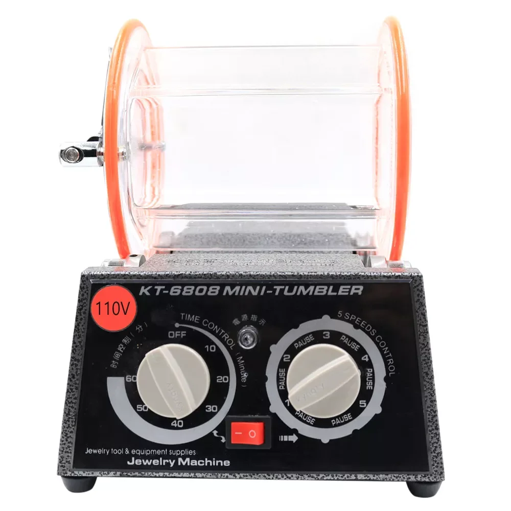 

NEW2023 Power Tools Jewelry Tumbler Polisher KT-6808 3KG 6.6Lb Mini Rotary Barrel Polishing Machine Bidirectional Rotation Time/