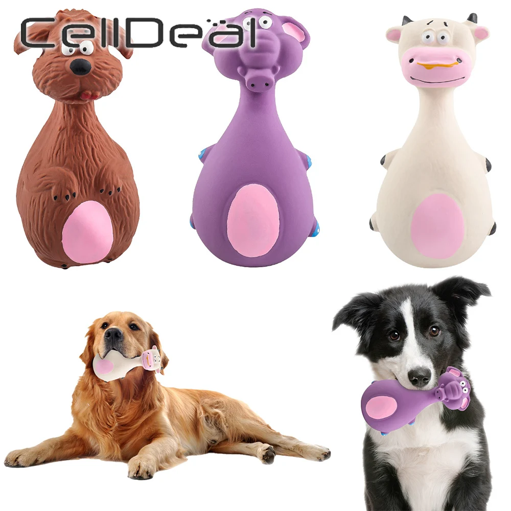

Pets Dog Toys Rubber Screaming Dog Squeaker Chew Training Toy Bite Resistant Cute Elephant Horse Squirrel Shape Pet Accessories