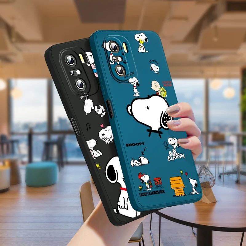 

Cartoon Snoopy Cute For Xiaomi Redmi K50 K40 10X 10 9T 9AT 9A 9C 9 8A 8 7 6A Gaming Pro Liquid Rope Phone Case