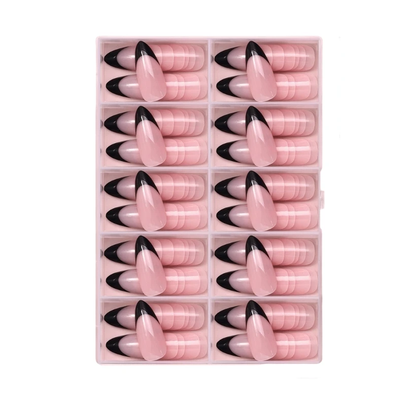 120 шт./кор. накладные ногти с французским кончиком простые миндалевидные