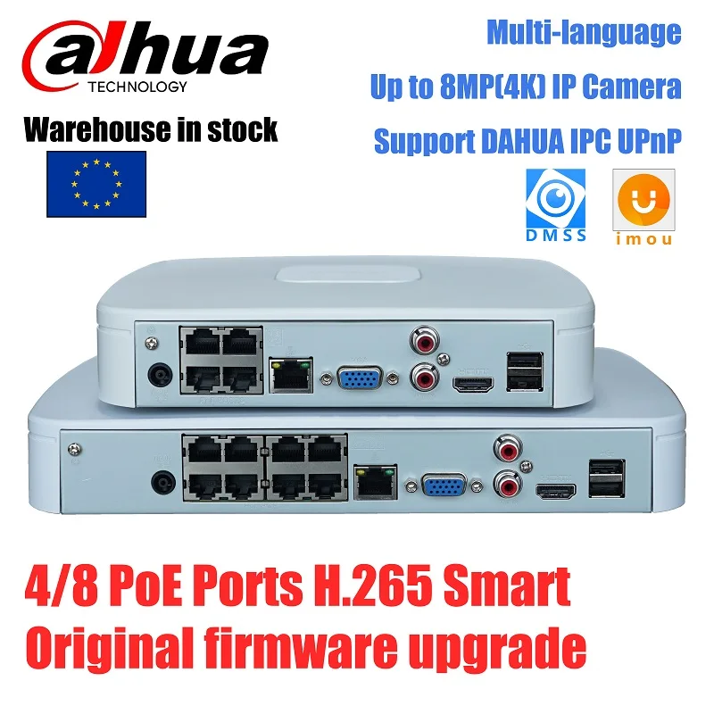 

Сетевой видеорегистратор Dahua 4K H.265 с питанием по Ethernet для IP-камеры, сетевой видеорегистратор с поддержкой протокола Onvif