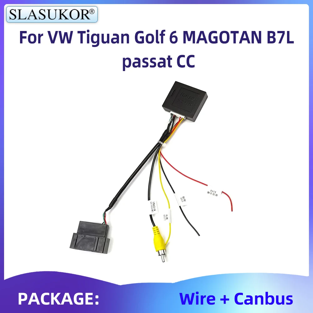 

For VW Tiguan Golf 6 MAGOTAN B7L passat CC Original Rearview Camera RGB to (RCA) AV CVBS Signal Converter Adapter Android DVR