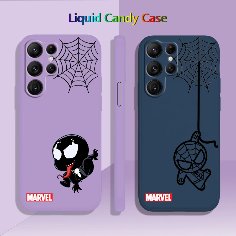 

Marvel Spiderman Cool Case For Samsung Galaxy S22 S21 S20 S10 Note 20 10 Ultra Plus Pro FE Lite Liquid Rope Phone Cover Coque