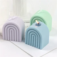 3d handcrafted scented candle new geometric rainbow arch candle mold scented candle silicone mould resin mould candle making