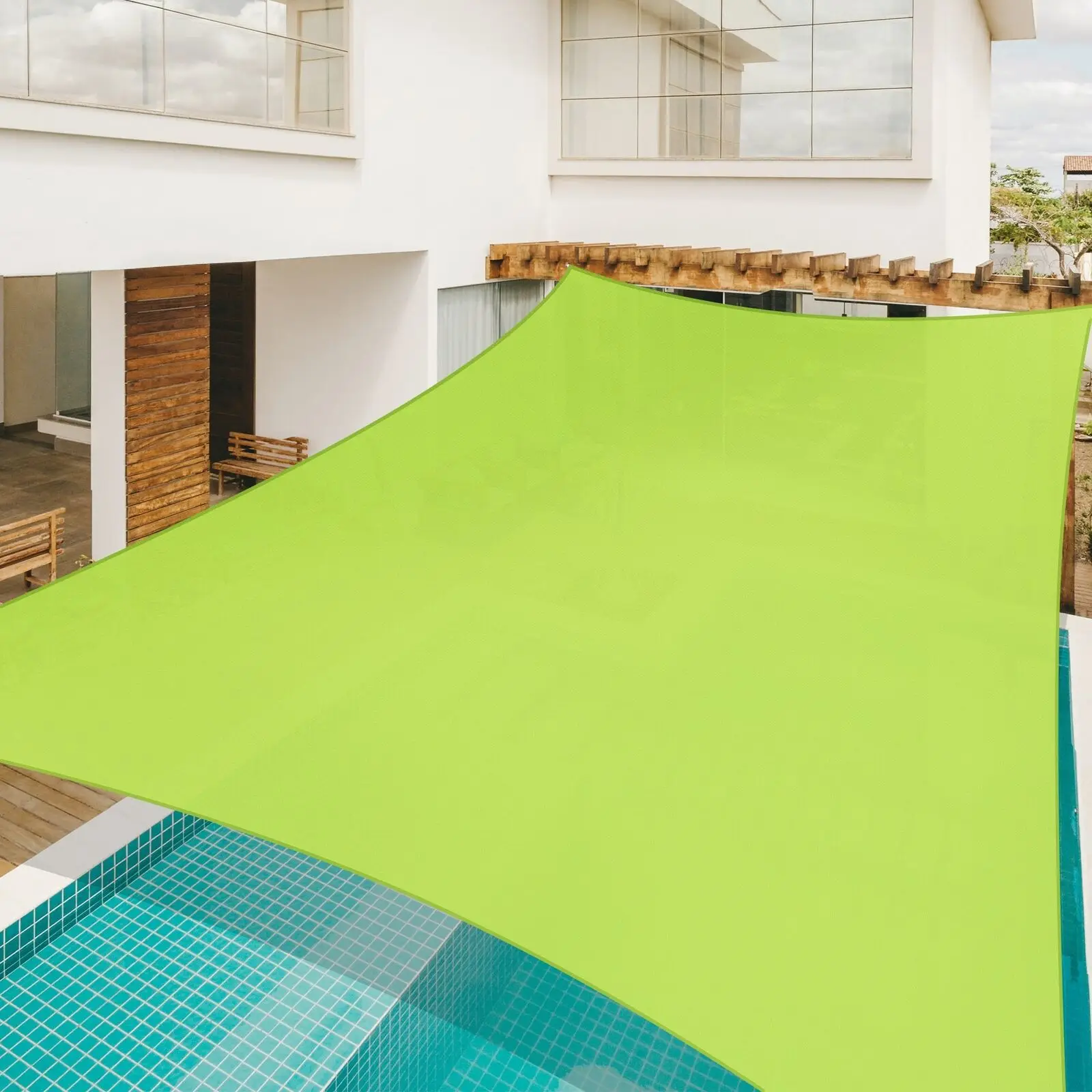 

13'x19' Decorative&Effective Rectangle Sun Shade Sail UV Protection Fruit Green